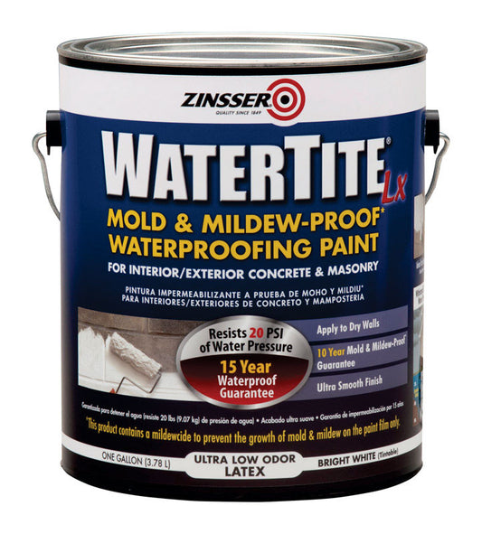 Zinsser WaterTite White Smooth Waterproofing Paint 1 gal. (Pack of 2)