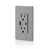 Leviton Decora 15 amps 125 V Type A/C Duplex Gray Outlet and USB Charger 5-15R 1 pk