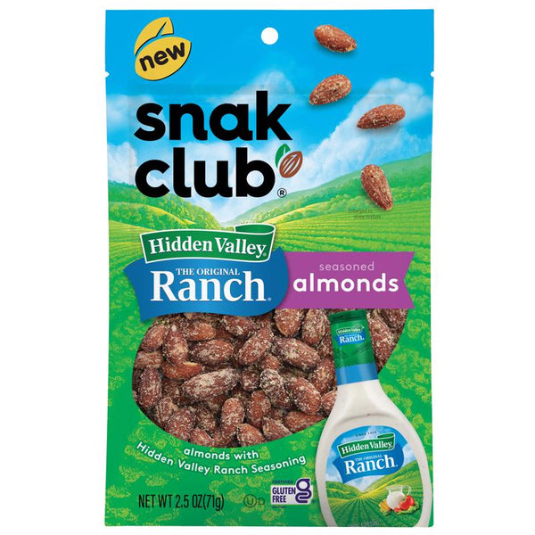 Almendras Snak Club Hidden Valley Ranch en bolsa de 2,5 oz (paquete de 6)