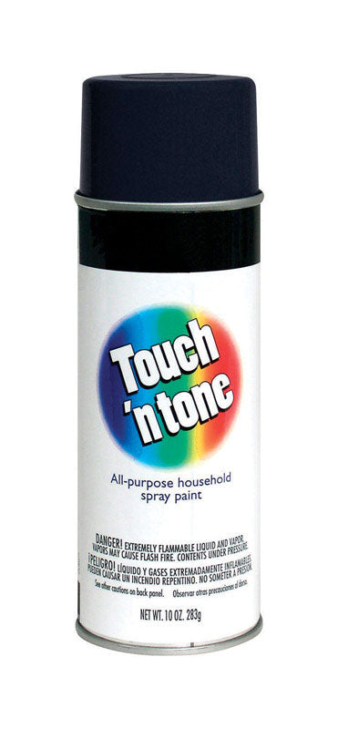 Rust-Oleum Touch n Tone Flat Black Spray Paint 10 oz. (Pack of 6)