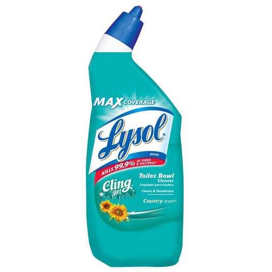Lysol Cling Gel Country Scent Toilet Bowl Cleaner 24 oz. Gel (Pack of 9)