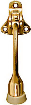 National Hardware 4 in. L Zinc w/Rubber Tip Brass Gold Door Stop Mounts to door .75 in.