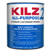 KILZ White Flat Water-Based Acrylic Stain Blocking Primer 1 qt (Pack of 6)