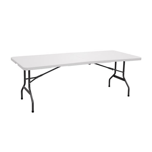 Living Accents White Steel Rectangular Fold-In-Half Table 500 lbs. Capacity 72 L x 30 W in.