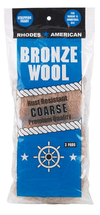 Rhodes American 3 Grade Coarse Bronze Wool Pads 3 pk