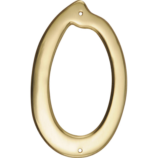 Hillman 4 in. Gold Brass Nail-On Number 0 1 pc (Pack of 3)