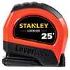 STANLEY LeverLock 25 ft. L X 1 in. W Compact Tape Measure 1 pk