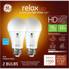 GE Relax A19 E26 (Medium) LED Bulb Soft White 75 Watt Equivalence 2 pk