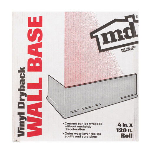 M-D 4 in. H X 120 ft. L Prefinished Gray Vinyl Wall Base