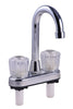 Home Plus Classic Two Handle Chrome Bar Faucet