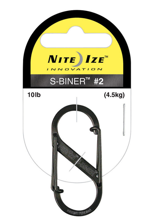 Nite Ize S-Biner 1.8 in. Dia. Stainless Steel Black Carabiner Key Holder