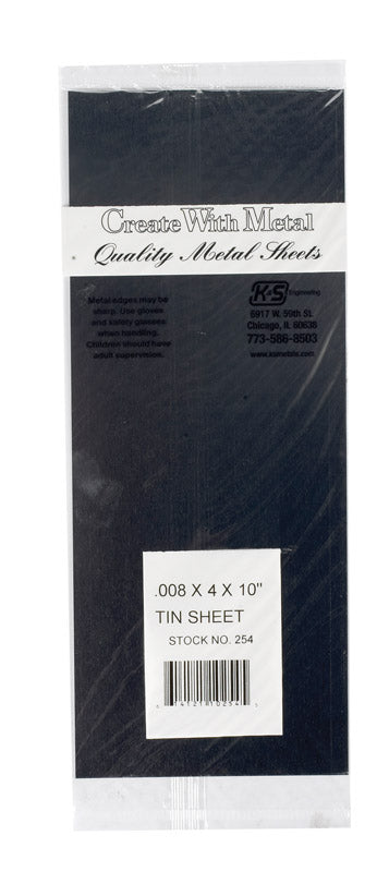 K&S 0.008 in. x 4 in. W x 10 in. L Tin Sheet Metal (Pack of 6)