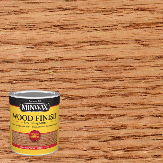 Minwax Wood Finish Semi-Transparent Sedona Red Oil-Based Oil Wood Stain 1 qt. (Pack of 4)
