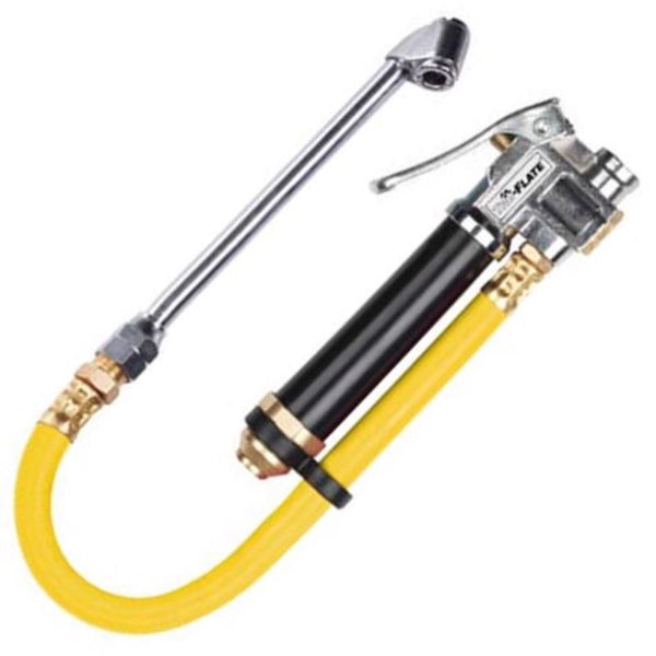 Tru-Flate Brass/Steel Inflator Gauge with Hose 1/4 in. NPT 120 psi 1 pc - Open Box