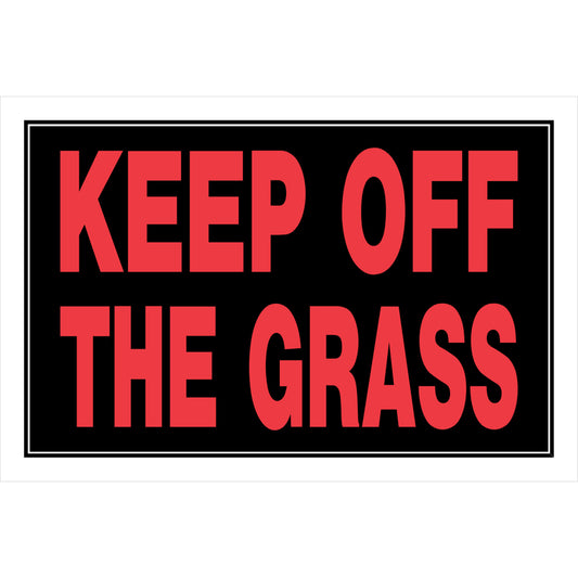 Hillman English Black Keep Off Sign 8 in. H X 12 in. W (Pack of 6)