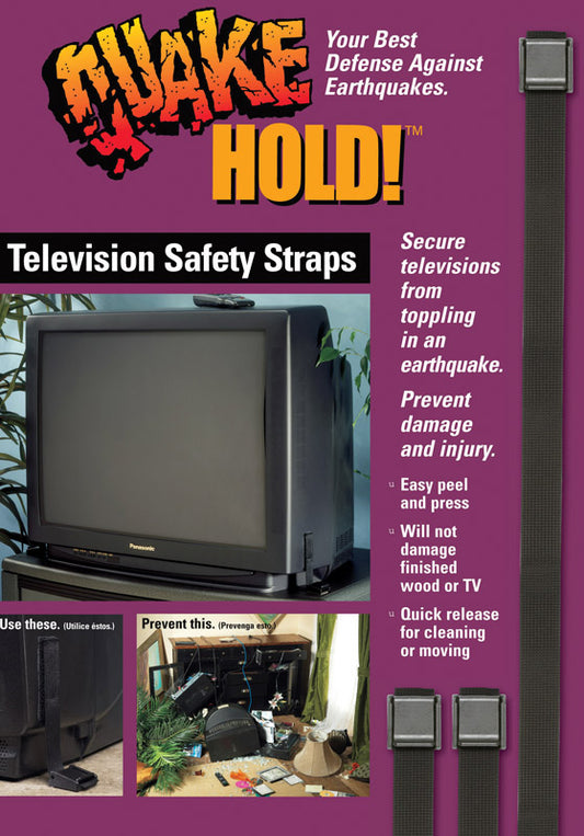 Quake Hold Black Nylon Television Safety Strap 1 pk