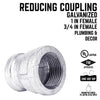 BK Products 1 in. FPT x 3/4 in. Dia. FPT Galvanized Malleable Iron Reducing Coupling (Pack of 5)