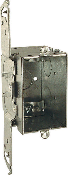 Caja de interruptores rectangular de acero de 14 pulgadas cúbicas Raco, de 1 unidad, color gris