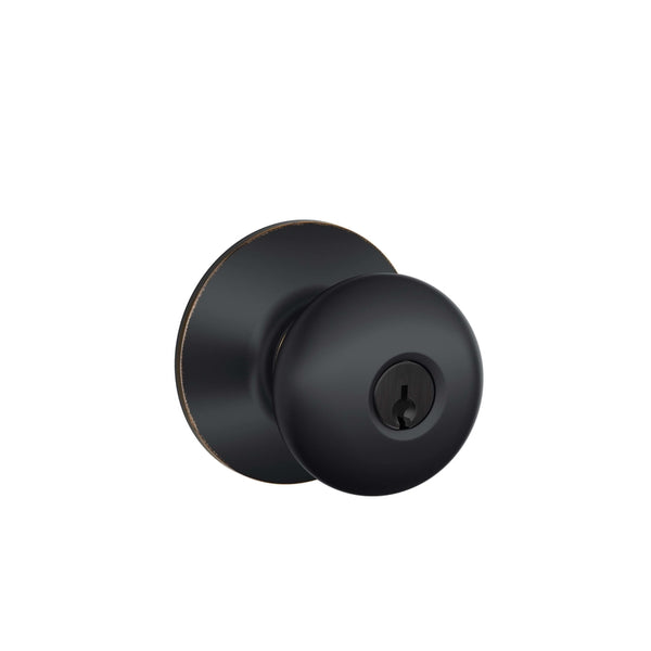 Schlage Plymouth Aged Bronze Entry Knobs KD4 1-3/4 in. - Deal of The Week