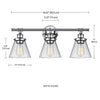 Globe Electric Parker 3-Light Chrome Wall Sconce