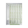 iDesign 72 in. H X 72 in. W Green and White Vines Shower Curtain PEVA