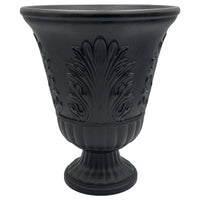 Classic Home & Garden 19 in. H X 16 in. D Plastic Larissa Urn Planter Black