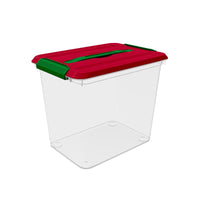 Curver Holiday 26 qt Clear/Red Latching Storage Box (Pack of 6)