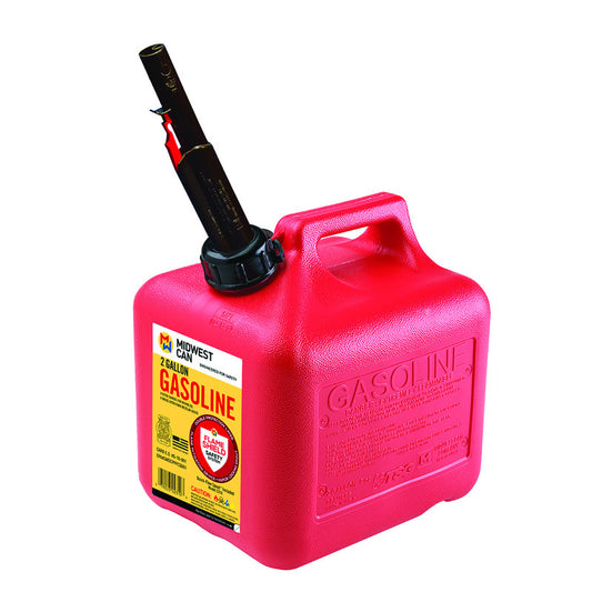 Midwest Can FlameShield Safety System Plastic Gas Can 2 gal (Pack of 6)