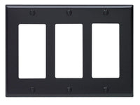 Leviton Black 3 gang Thermoset Plastic Decorator Wall Plate 1 pk - Deal of The Week