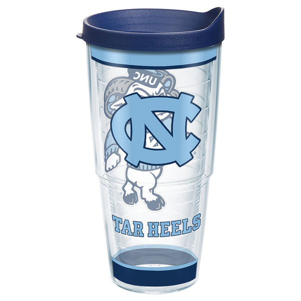 Vaso de doble pared tradicional Tervis de 24 oz de la Universidad de Carolina del Norte, multicolor