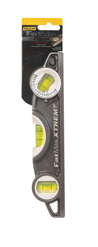 Stanley FatMax 11-3/4 in. Aluminum Magnetic Torpedo Level 3 vial