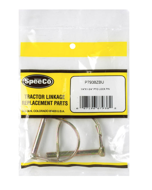 SpeeCo Steel PTO Lock Pin 1/4 in. D X 1-3/4 in. L