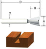 Vermont American 1/2 in. D X 1/2 in. X 1-3/4 in. L Carbide Tipped Dovetail Router Bit