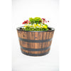 Real Wood Products 16.5 in. H X 26 in. W X 26 in. D Wood Half Whiskey Barrel Planter Brown