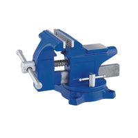 Irwin Blue Steel Workshop Bench Vise Swivel Base 4.5 in.