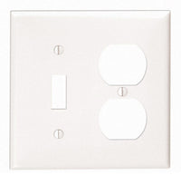 Leviton White 2 gang Thermoplastic Nylon Duplex/Toggle Wall Plate 1 pk