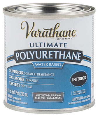 Varathane Transparent Semi-Gloss Crystal Clear Water-Based Acrylic Modified Urethane Polyurethane 0.