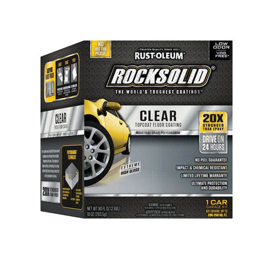 Rust-Oleum Rock Solid High-Gloss Clear Garage Floor Coating Kit 90 oz.