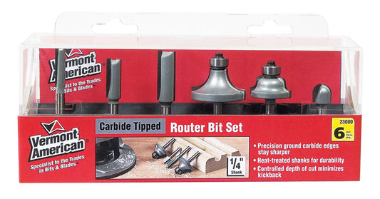 Vermont American 1/4 in. D X Multi Size in. X 4 in. L Roman Ogee Router Bit Set 6 pc