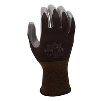 SHOWA ATLAS 370B Unisex Indoor/Outdoor Dipped Work Gloves Black/Gray L 1 pair