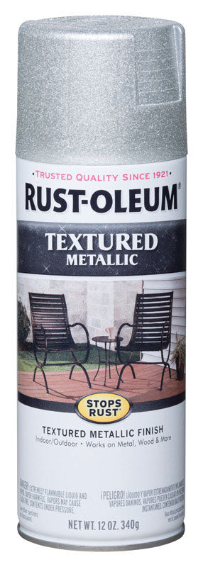 Rust-Oleum Stops Rust Textured Silver Spray Paint 12 oz. (Pack of 6)
