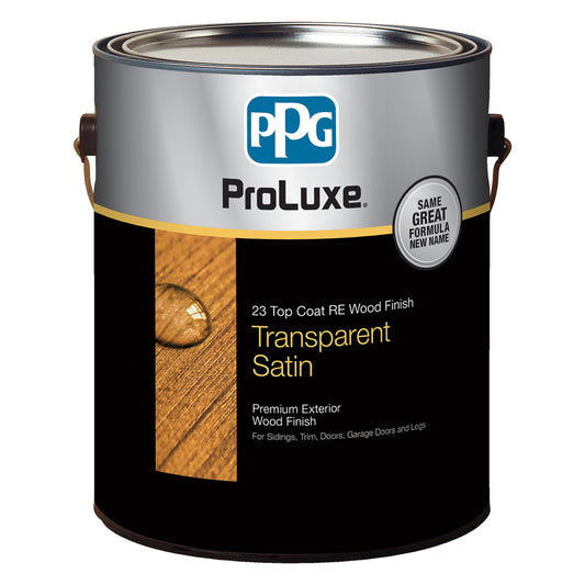 PPG ProLuxe Transparent Satin Mahogany Alkyd Wood Finish 250 to 350 sq. ft. Coverage 1 gal. (Pack of 4)