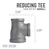 REDUC TEE 1-1/4X1 BLK