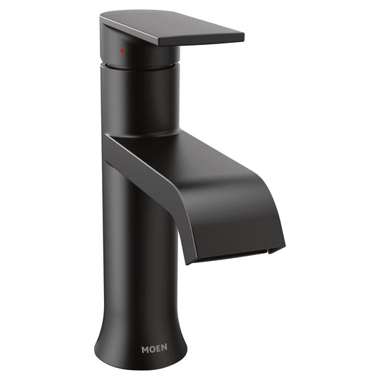 Matte black one-handle high arc bathroom faucet