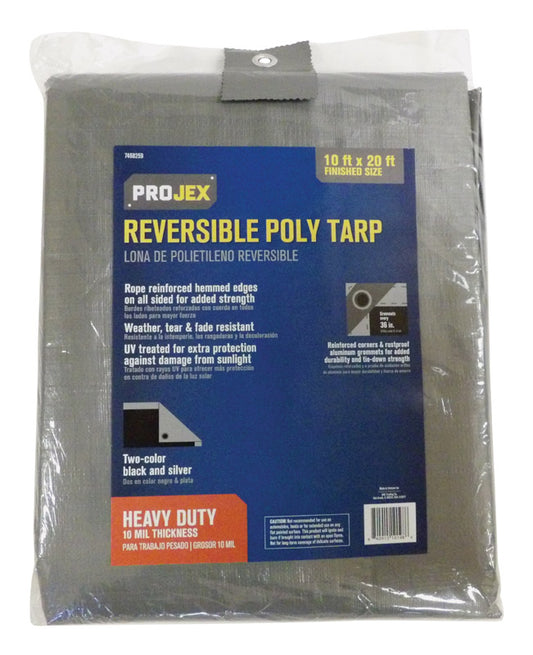 Projex 10 ft. W X 20 ft. L Heavy Duty Polyethylene Reversible Tarp Black/Silver