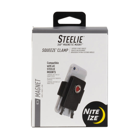 Nite Ize Squeeze Black/Gray Phone Mount Clamp For MagSafe Phones, Cases and Wireless Chargers 1 pk