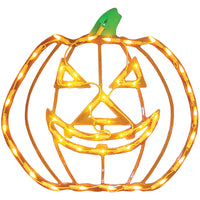 Impact Innovations IG Design Amber Prelit Pumpkin Silhouette Halloween Decoration 14 x 14-1/2 in.