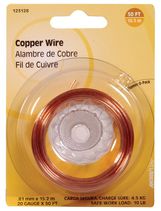 Hillman 50 ft. L Copper 20 Ga. Wire (Pack of 10)