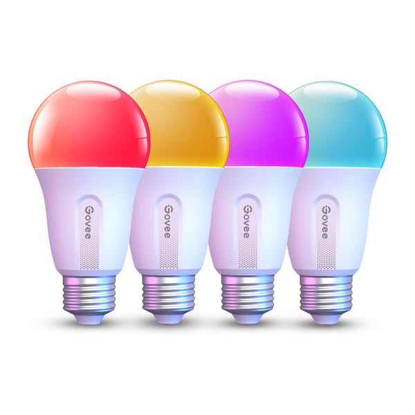 Govee A19 E26 (Medium) Smart-Enabled LED Bulb Color Changing 60 Watt Equivalence 4 pk