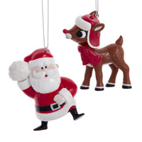 Kurt S. Adler Rudolph and Santa Ornaments 3 in. (Pack of 16)